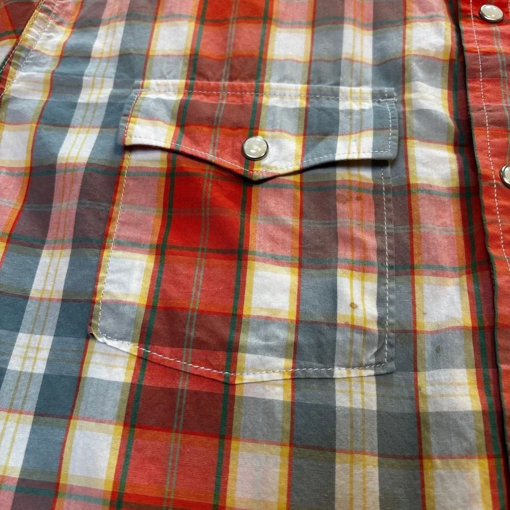 Levi's Pearl Snap Shirt Plaid Cotton Long Sleeve (C20)‎